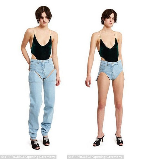 
Quần jeans tách rời, một thiết kế độc đáo khác của hãng.