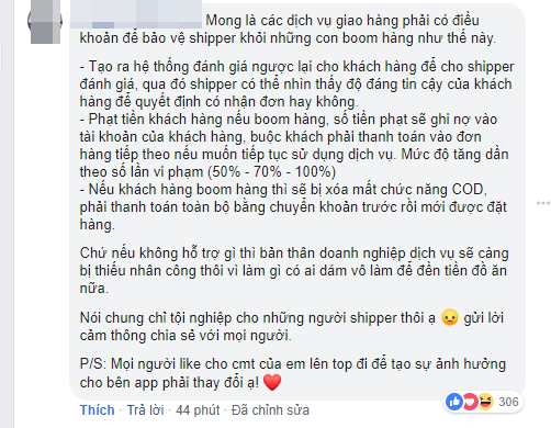  
Đây là giải pháp mà một cư dân mạng đưa ra để có thể giảm bớt tình trạng bùng hàng 