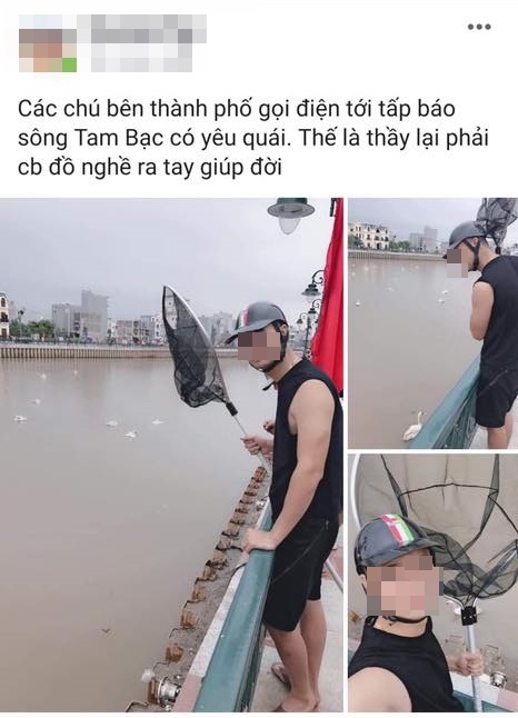 Cầm vợt cá vừa mua đứng chụp hình bên hồ thả thiên nga, chàng trai bị dân mạng chỉ trích không ngừng