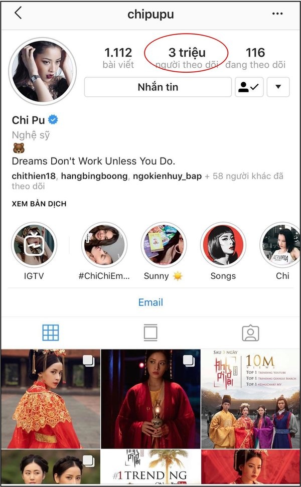  
Chi Pu trở thành "nữ hoàng" Instagram.