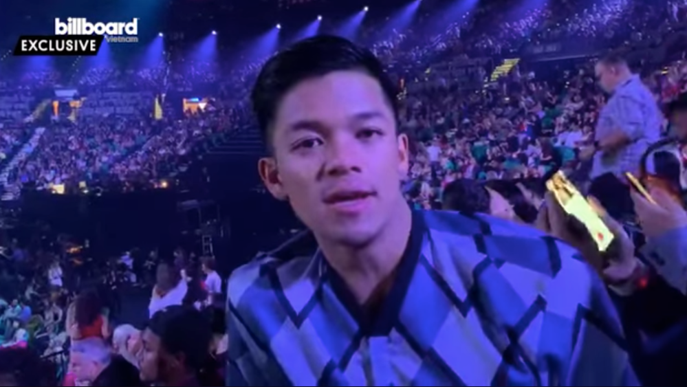 Trọng Hiếu làm MC của Billboard Việt Nam khi tham dự Billboard Music Awards 2019