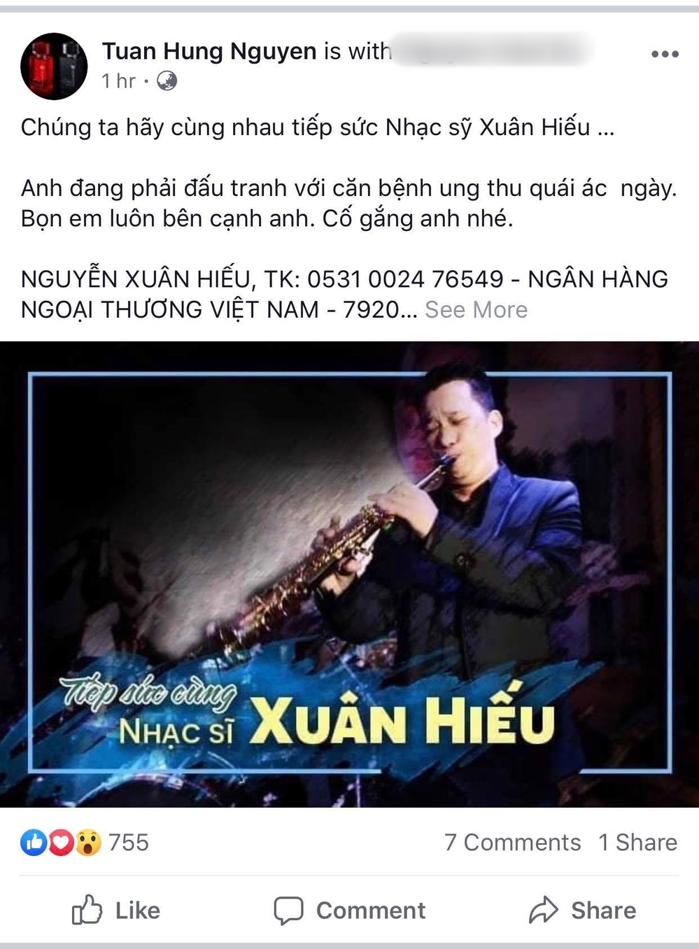 Thêm một nhạc sĩ tài hoa của Vbiz bị ung thư, dàn sao Việt chung tay kêu gọi ủng hộ