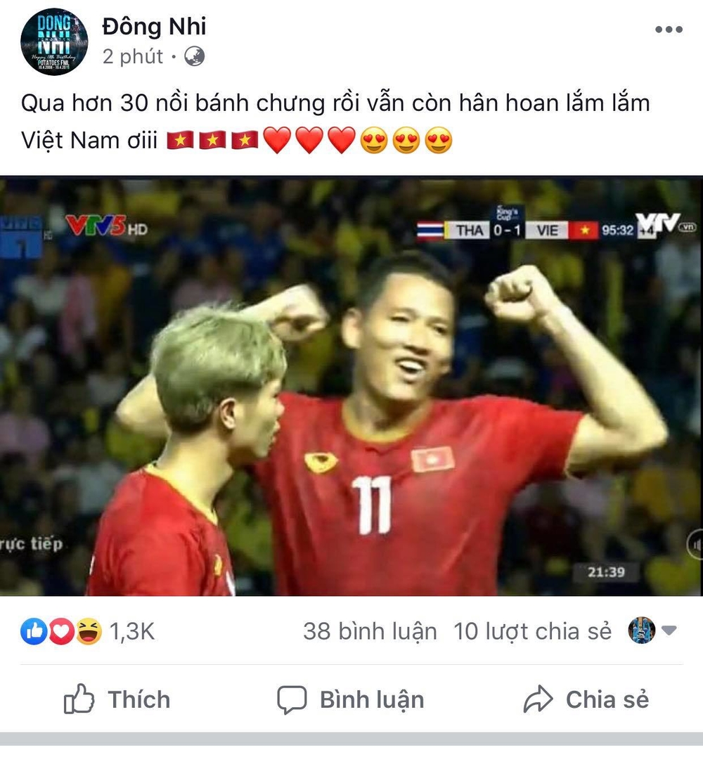  
Đông Nhi vui sướng khi đội tuyển Việt Nam vào thẳng Chung kết giải king's Cup 2019. - Tin sao Viet - Tin tuc sao Viet - Scandal sao Viet - Tin tuc cua Sao - Tin cua Sao