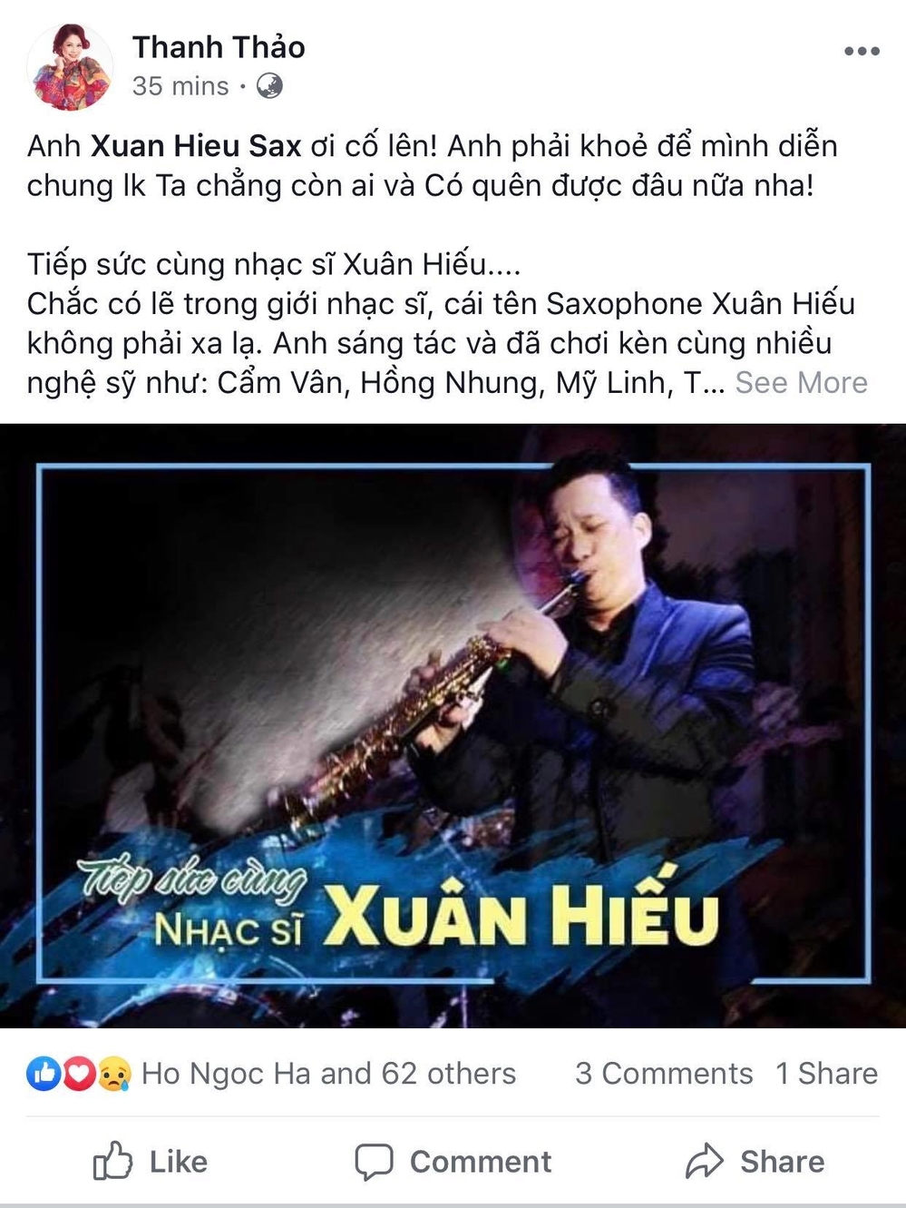 Nhờ sự kêu gọi của sao Việt, nhạc sĩ Xuân Hiếu đã có được gần 500 triệu để trị ung thư