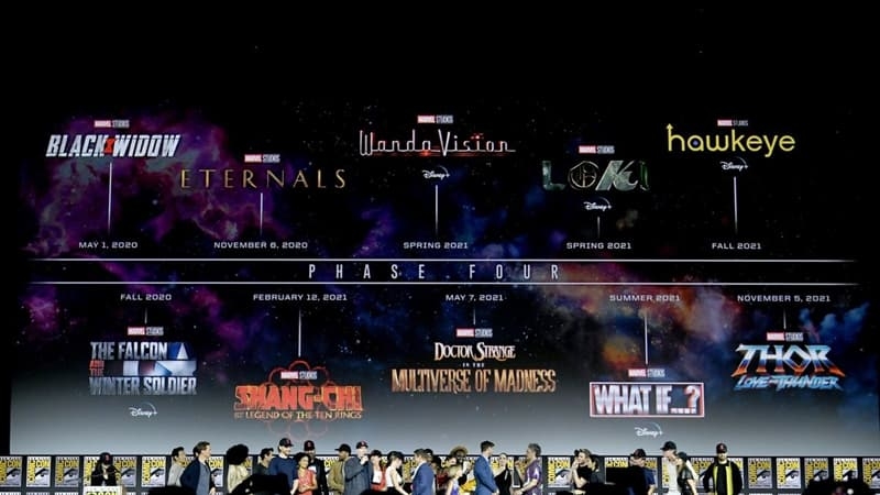  
Marvel Studios công bố các dự án siêu anh hùng của MCU Pha 4 tại Comic-Con 2019.