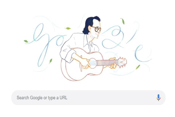  
Google từng vinh danh cố nhạc sĩ Trịnh Công Sơn bên cây đàn guitar. (Ảnh: Google Doodles)
