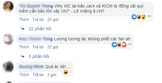 Nữ MC bị chỉ trích khi gọi K-ICM và Jack là: 