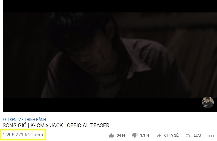 Jack và K-ICM chính thức sở hữu teaser triệu view chỉ sau 24h đăng tải teaser 