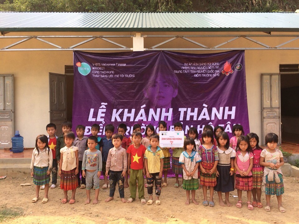 Làm điều ý nghĩa mừng sinh nhật V (BTS), fan Việt chi 230 triệu xây trường cho học sinh Điện Biên