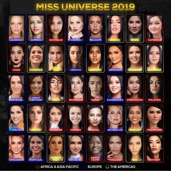  
Những gương mặt của Miss Universe đã lộ diện. 