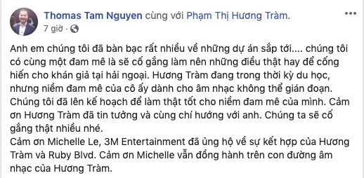 Tuyên bố giải nghệ ở Việt Nam: Hương Tràm đầu quân cho công ty âm nhạc ở Mỹ
