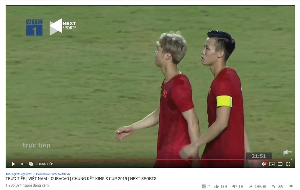  
Trận đấu Việt Nam - Curacao phá kỷ lục người xem trên Youtube tại Đông Nam Á