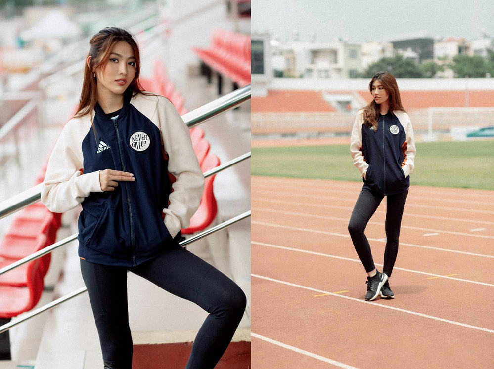  
“Cộp mác” một cô người mẫu luôn tràn đầy năng lượng, Chế Nguyễn Quỳnh Châu lại kết hợp VRCT với outfit chuẩn thể thao trong khung cảnh Sân Vận Động