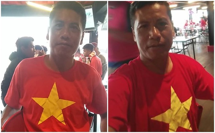  
Ông Nyoman Sulendra mặc áo cờ đỏ sao vàng cổ vũ tuyển Việt Nam