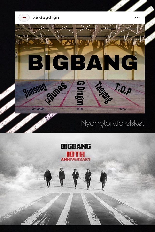  
Chính là hình ảnh có phần tương đồng với ảnh kỷ niệm 10 năm của BIGBANG.