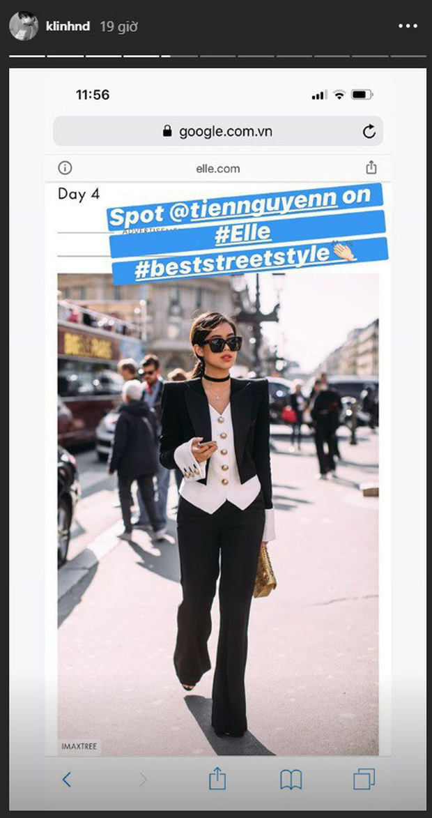  
Đại diện Việt Nam khác đi cùng cô trong sự kiện lần này là Khánh Linh - The Face, cô nàng cũng đã chia sẻ khoảnh khắc đáng tự hào của Tiên Nguyễn trên story instagram của mình. 