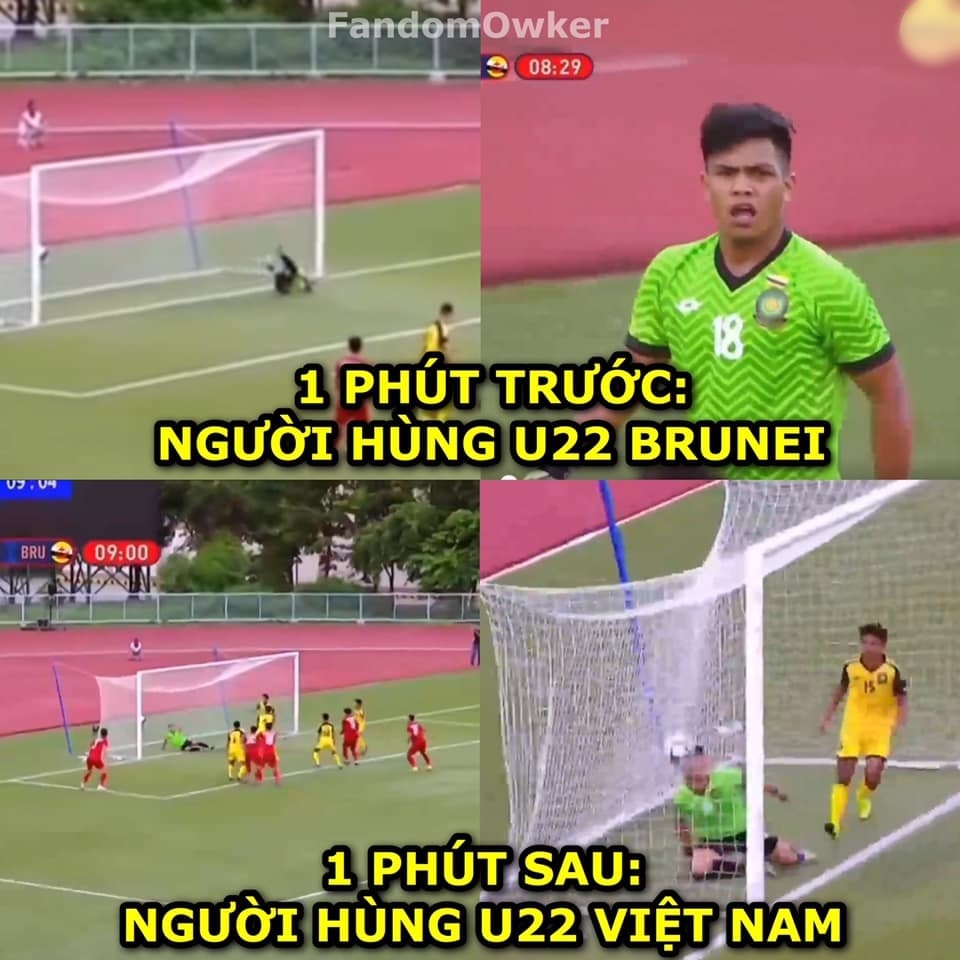  
Tình cảnh "éo le" của thủ môn Brunei. (Ảnh: Fandom Owker).