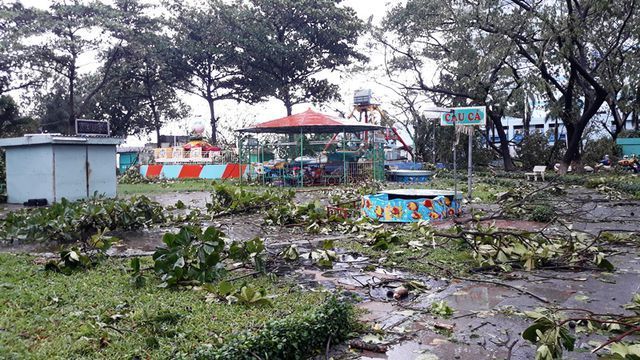  
Một công viên giải trí cho thiếu nhi bị sức tàn phá của bão số 5 gây ra. (Ảnh: Dân trí)