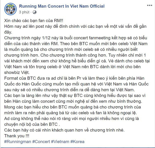 BTC Running man dành khu vực VVIP cho nghệ sĩ Việt gây tranh cãi