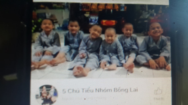  
Trang giả mạo với tên "5 Chú Tiểu Nhóm Bồng Lai" (Ảnh: Khôi Nguyên)