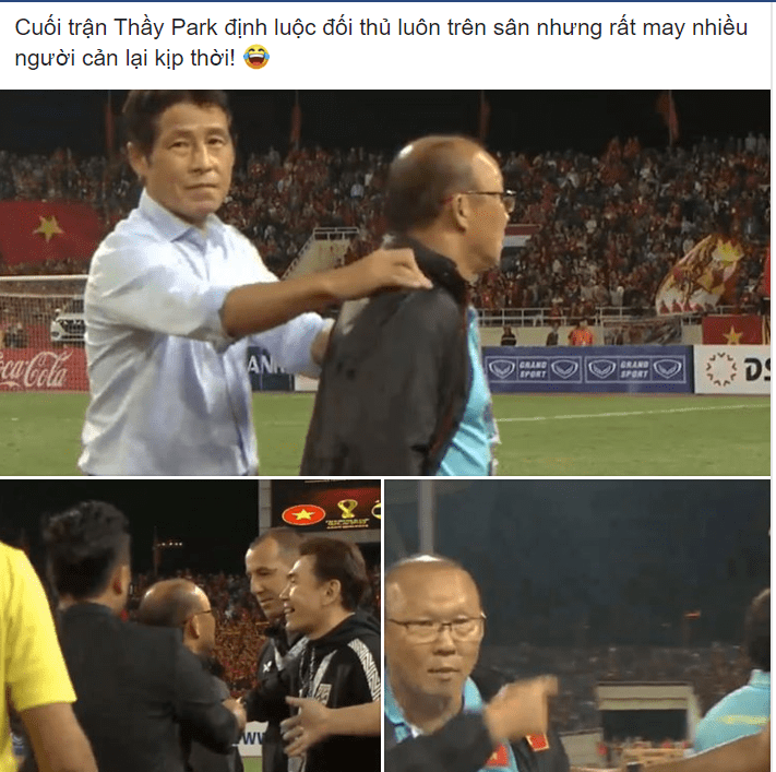  
Thầy Park định "tay đôi" với BHL Thái Lan vì cười mỉa thầy trên sân. (Ảnh: Chụp màn hình).