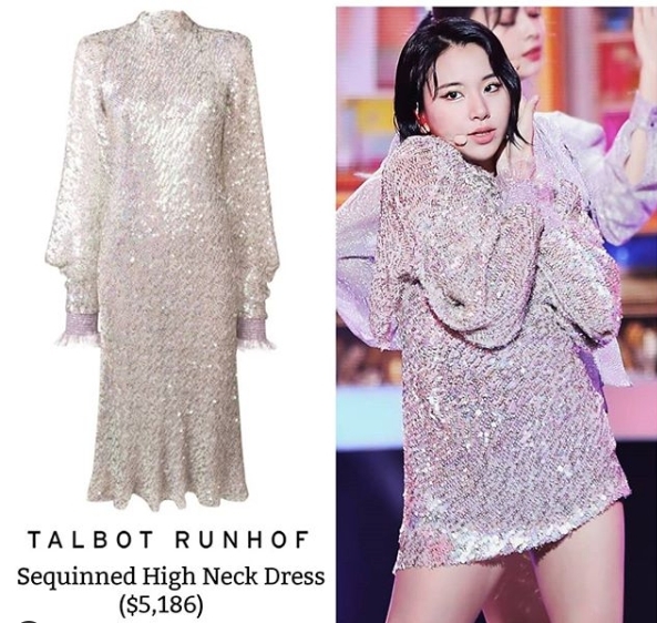  
Chiếc váy có giá hơn trăm triệu stylist vẫn cắt không thương tiếc nhưng với chất liệu này cô nàng Chaeyoung bị "dìm" mất vòng eo con kiến.