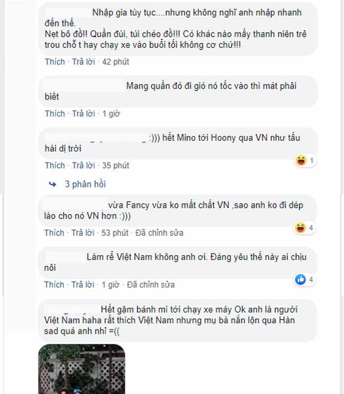  
Cư dân mạng "tranh nhau" bình luận về hình tượng cùa idol khi dến Việt Nam. (Ảnh chụp màn hình)