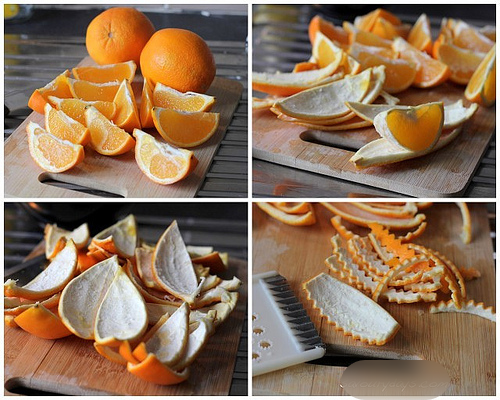  
Làm vỏ mứt cam, chọn những quả cam vỏ dày sẽ tốt hơn là cam vỏ mỏng nhé
