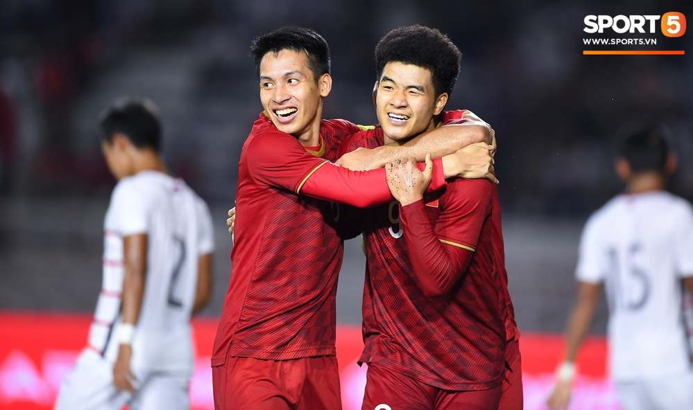  
Chiến thắng 4-0 giúp U22 Việt Nam hiên ngang bước vào trận chung kết. (Ảnh: Sport5).