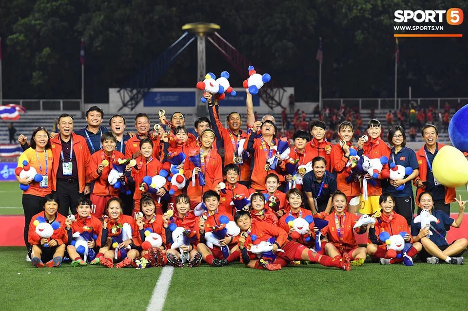  
Việt Nam giành chiến thắng chung kết nữ tại SEA Games 30. (Ảnh: Sport5)