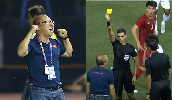  
Một tấm thẻ vàng khác thầy Park nhận ở trận bán kết SEA Games gặp U22 Campuchia. (Ảnh: Instagram).
