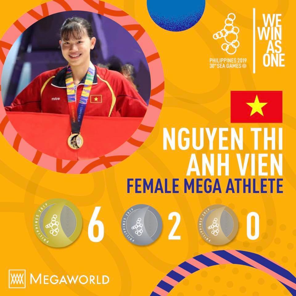  
Ánh Viên được vinh danh nữ vận động viên xuất sắc nhất SEA Games 30 (Ảnh: MEGAWORLD)