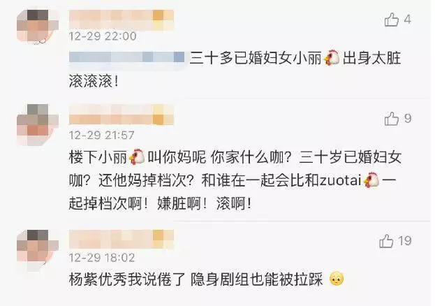  
Những bình luận chỉ trích Triệu Lệ Dĩnh được fan Dương Tử liên tiếp để lại. (Ảnh: Weibo).
