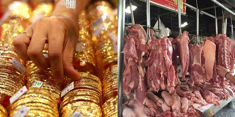  
Giá vàng và giá thịt lợn đang là tâm điểm chú ý của cư dân mạng dạo gần đây. (Ảnh: Instagram).