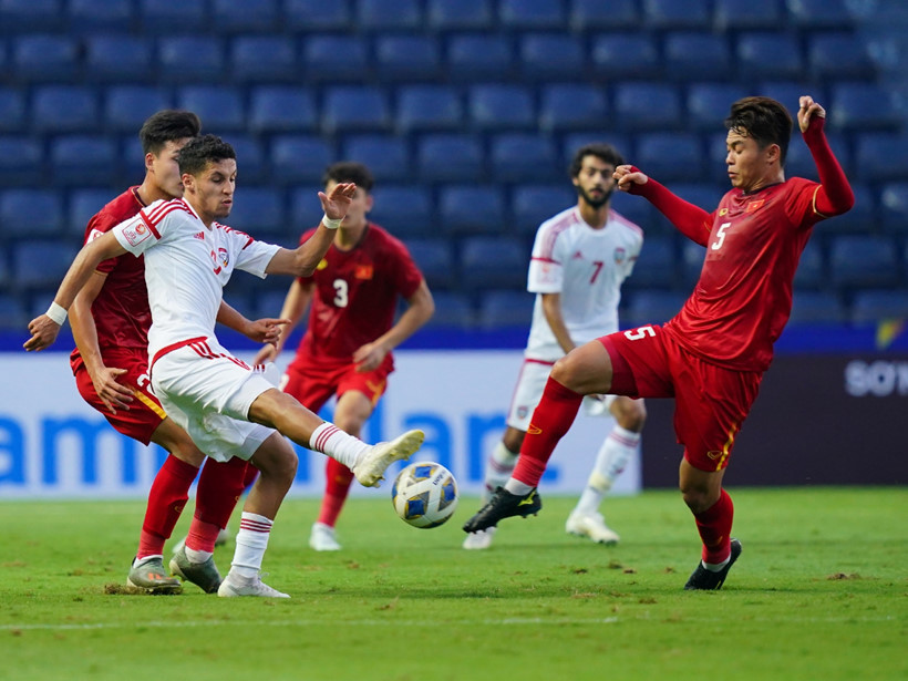  
U23 Việt Nam có thế trận cân bằng với U23 UAE.