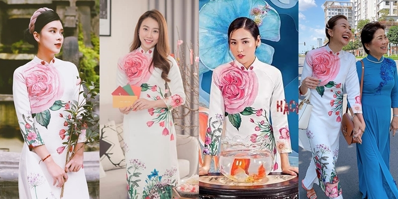   
Dàn mỹ nhân Việt "không hẹn mà gặp" diện cùng một mẫu áo dài ngày đầu năm. 