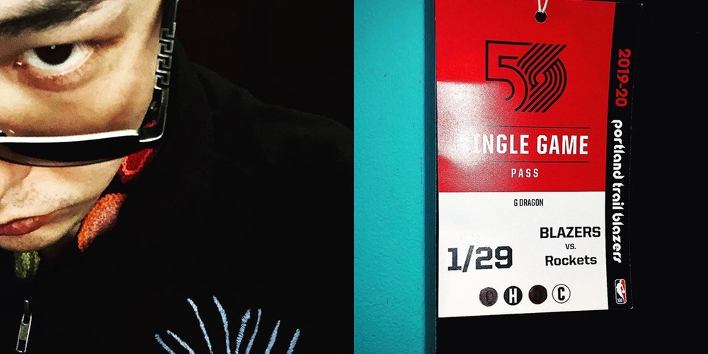  
G-Dragon đến xem bóng rổ xen giữa lịch trình của mình tại Mỹ. Ảnh: Instagram