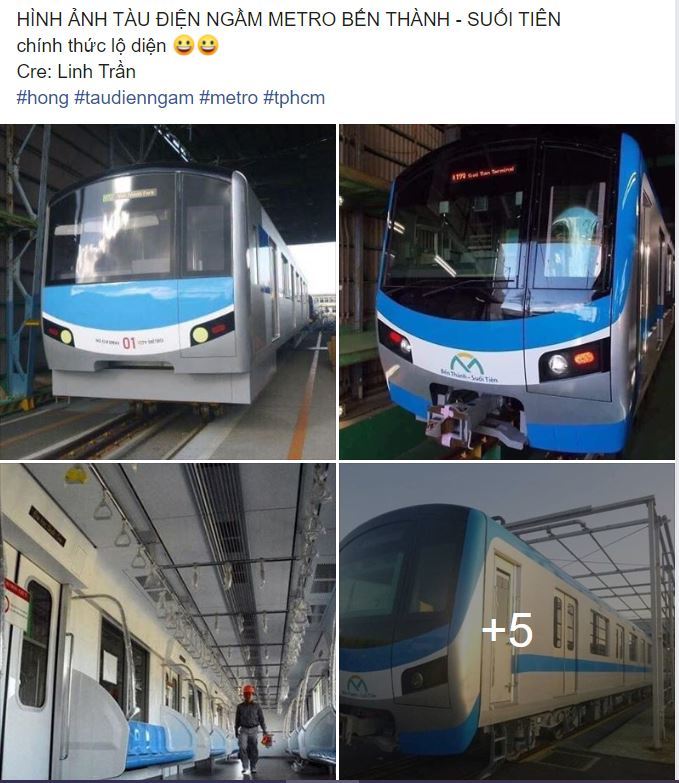  
Hình ảnh đoàn tàu được sử dụng tại tuyến Metro số 1 được đăng tải trên MXH. (Ảnh: Chụp màn hình).