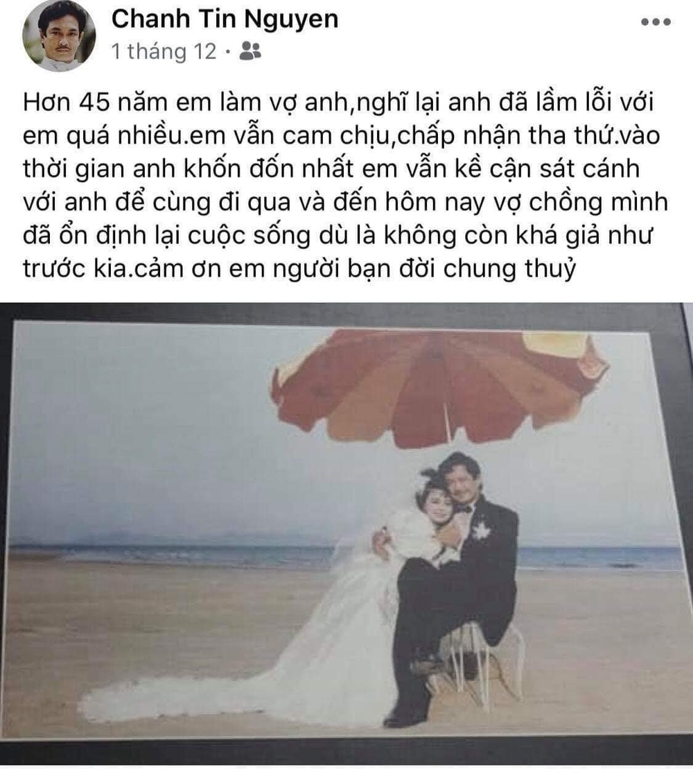 Dòng chia sẻ cuối cùng của nghệ sĩ Chánh Tín dành cho vợ trước khi mất - Tin sao Viet - Tin tuc sao Viet - Scandal sao Viet - Tin tuc cua Sao - Tin cua Sao