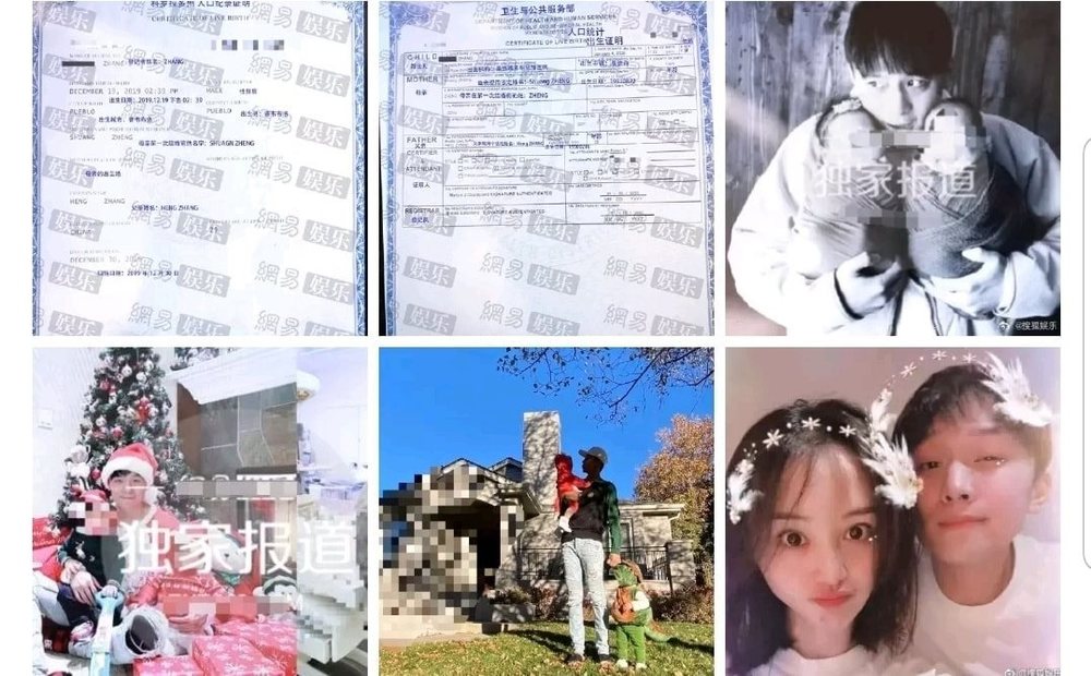  
Giấy khai sinh của hai đứa bé và những hình ảnh về con của Trương Hằng được đăng tải trên weibo - Ảnh Cbiz: Chuyện chưa kể