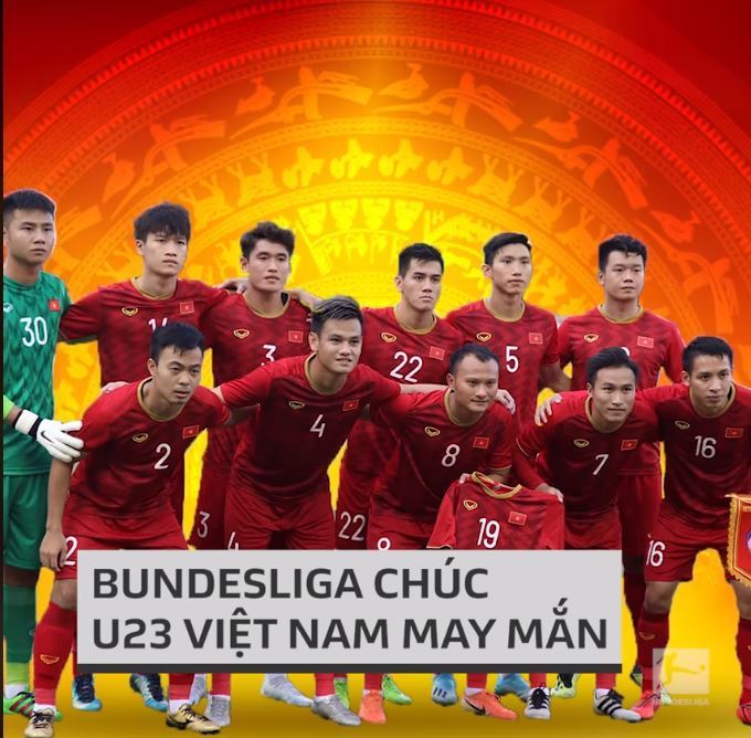  
Fanpage Bundesliga gửi lời chúc tới U23 Việt Nam (Ảnh: Bundesliga)