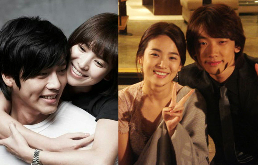  
Song Hye Kyo được cho là đã "bắt cá hai tay" với Hyun Bin và Bi Rain. (Ảnh: Pinterest)