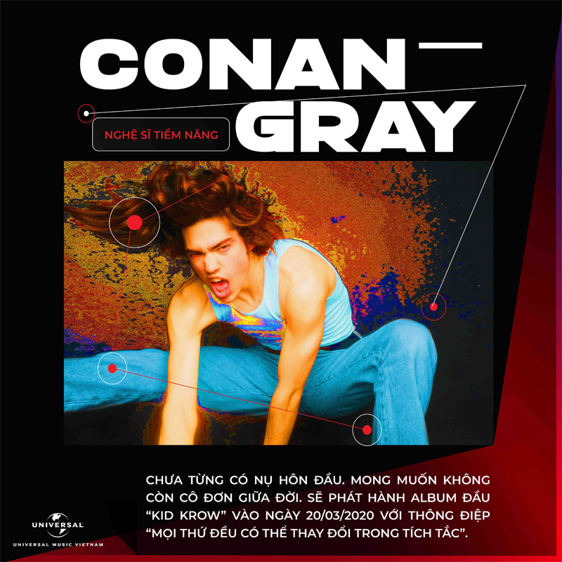  
Conan Gray chuẩn bị ra ca khúc mới, hứa hẹn bùng nổ với màu sắc tích cực mà cực kì mới. (Ảnh: Universal Music Việt Nam)
