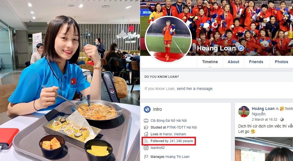  
Trang cá nhân của Hoàng Thị Loan hiện tại có hơn 240.000 lượt theo dõi. (Ảnh chụp màn hình FB)