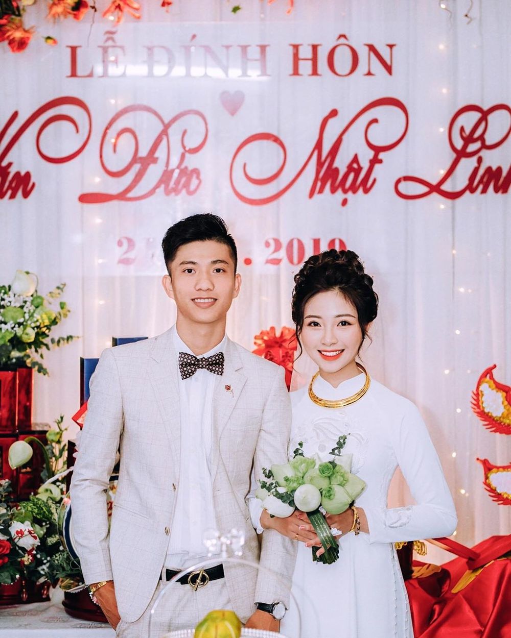  
Sau đám cưới, Văn Đức công khai việc bà xã Nhật Linh đã mang bầu. (Ảnh: Instagram).