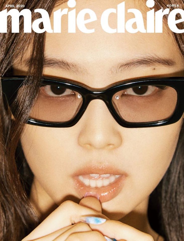  
Jennie gây ấn tượng với ánh mắt và bờ môi quyến rũ trên bìa tạp chí (Ảnh: Marie Claire).