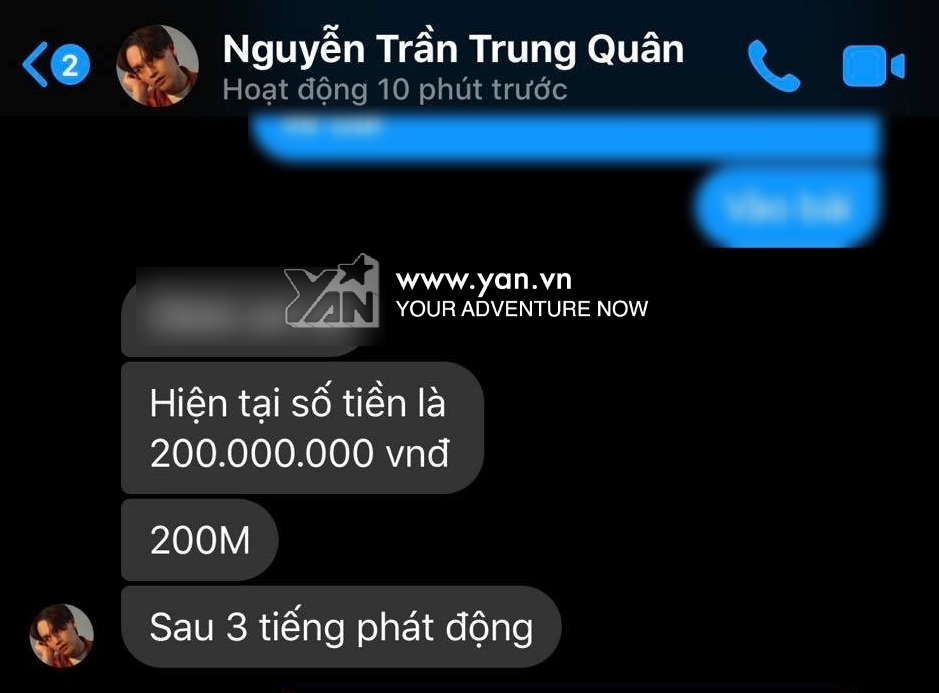  
Số tiền 200 triệu được Nguyễn Trần Trung Quân kêu gọi quyên góp đến thời điểm hiện tại (Ảnh: chụp màn hình).