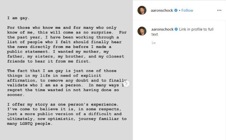  
Lời xác nhận của Aaron Schock trên trang Instagram cá nhân. (Ảnh: @aaronschock)