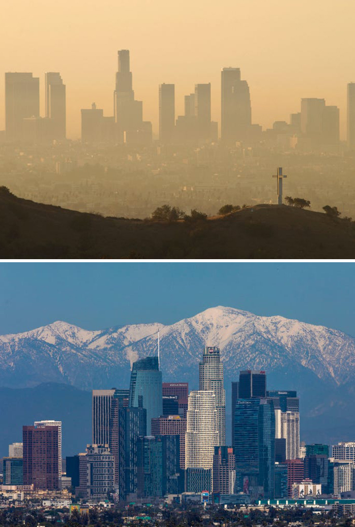  
Covid-19 khiến ô nhiễm tại các quốc gia giảm mạnh​, Bầu trời xanh và không khí trong lành trở lại đến kinh ngạc. (Ảnh: Business Insider)