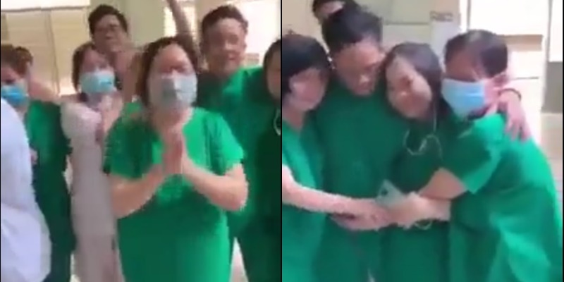  
Khi bệnh nhân cuối cùng tại Bình Thuận có kết quả xét nghiệm âm tính cũng là lúc các bác sĩ không giấu nổi niềm hạnh phúc (Ảnh: Cắt từ clip)